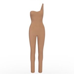 SKIMS All In One Shoulder Onesie-Ochre